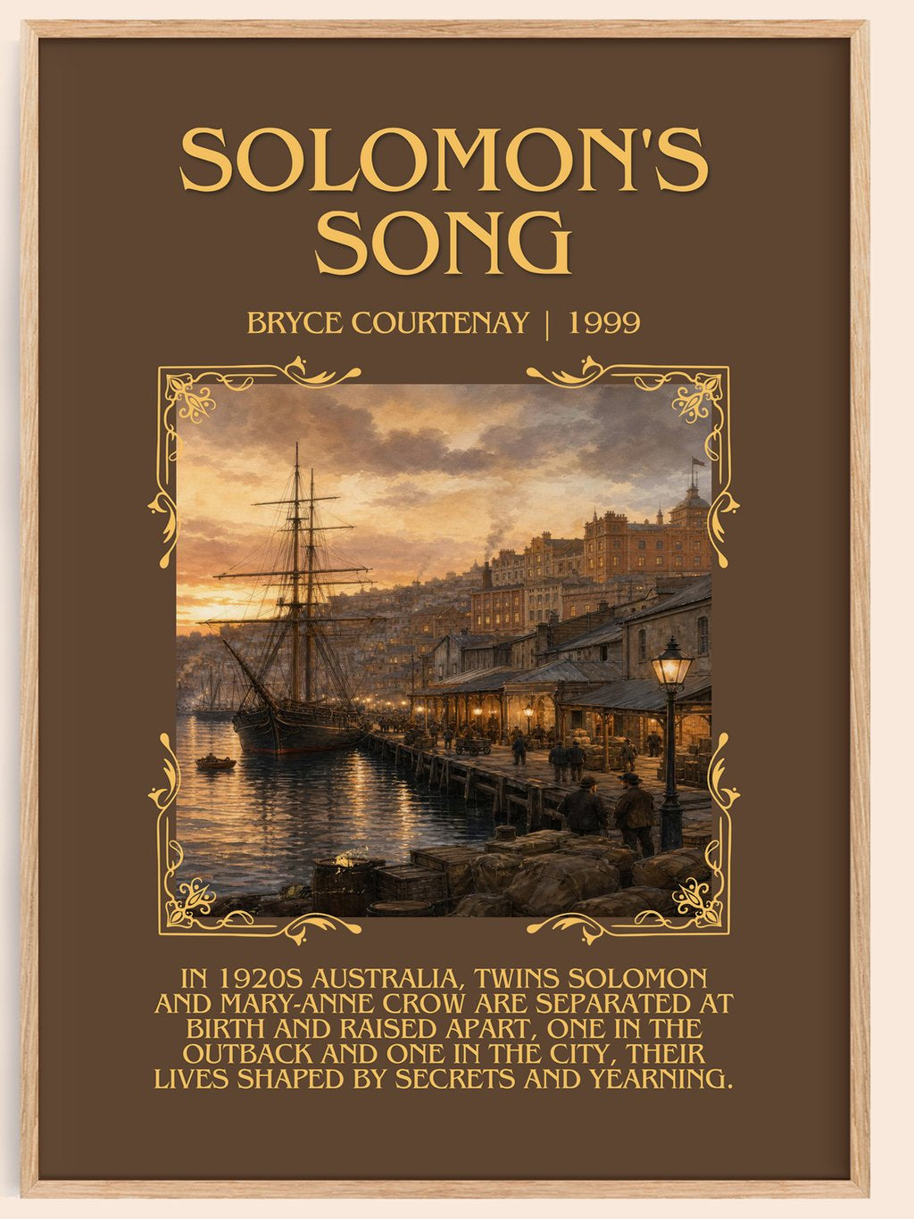 Solomon'S Song Minimalist Book Poster by Bryce Courtenay – book poster