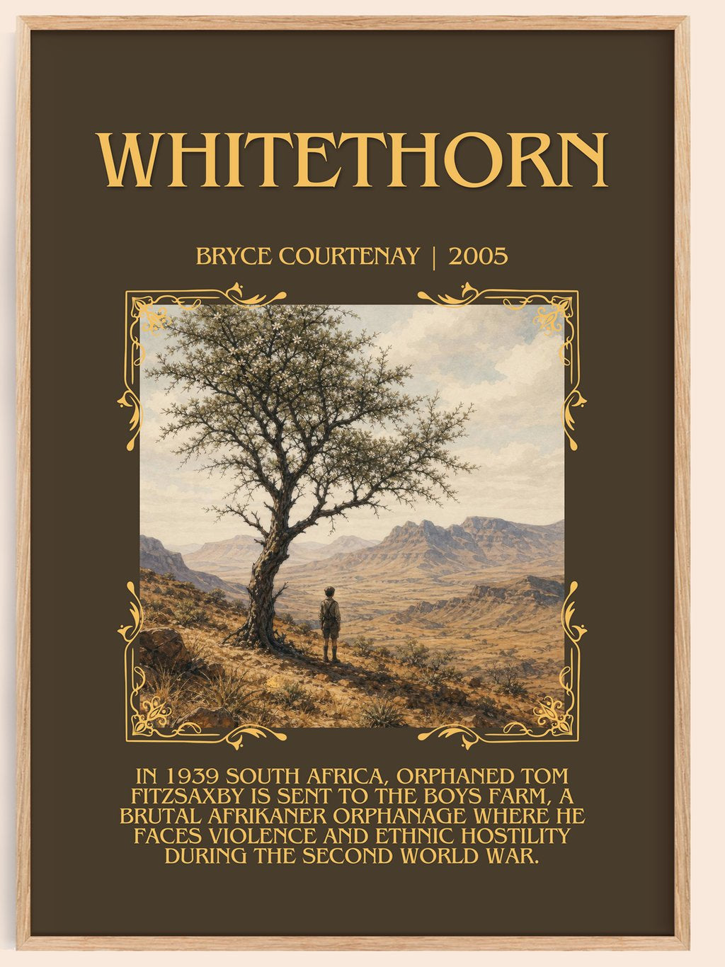 Whitethorn Minimalist Book Poster by Bryce Courtenay – book poster