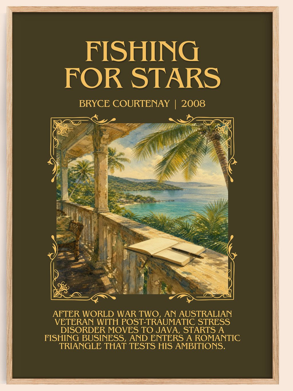 Fishing For Stars Minimalist Book Poster by Bryce Courtenay – book poster