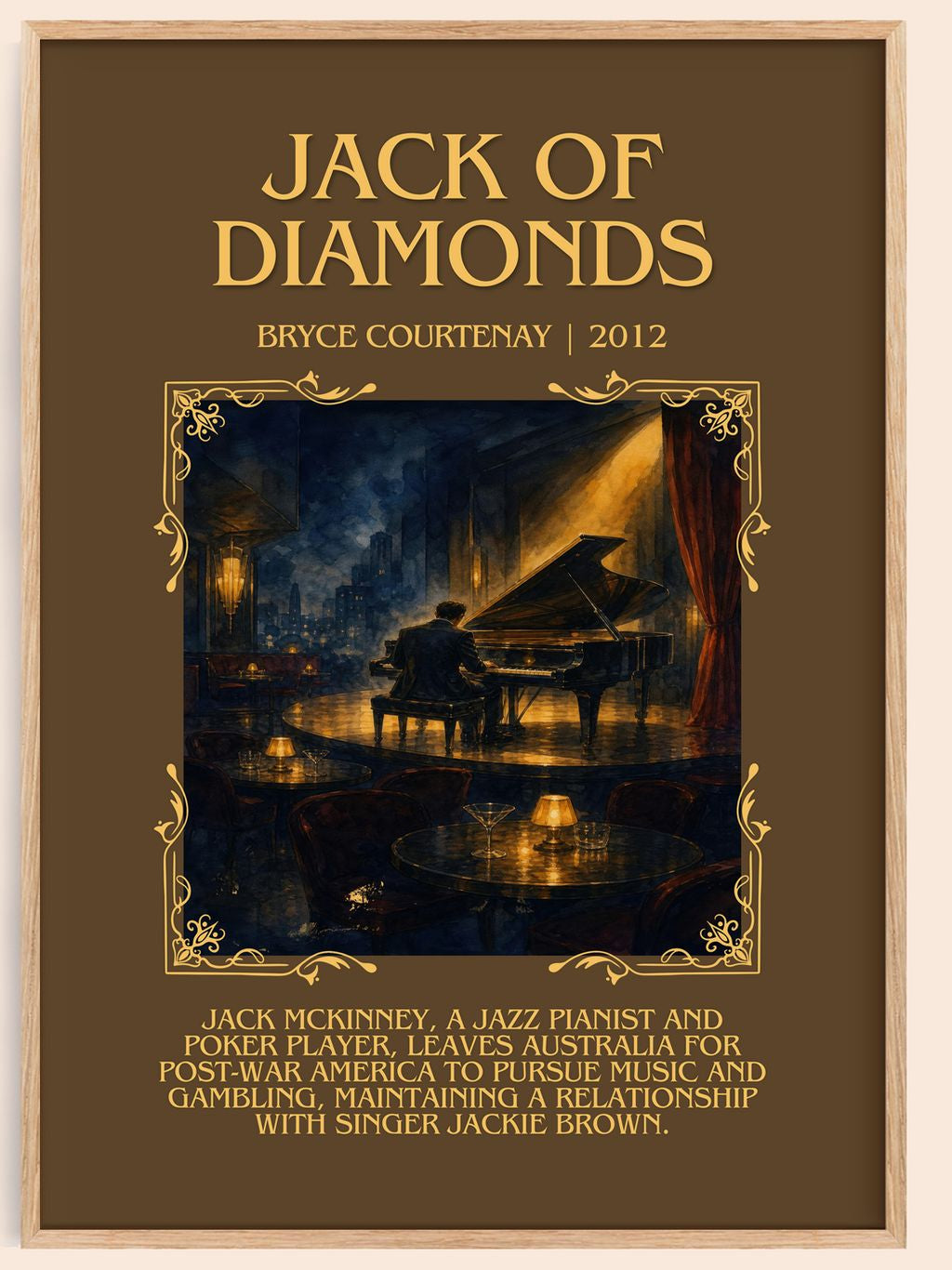 Jack Of Diamonds Minimalist Book Poster by Bryce Courtenay – book poster