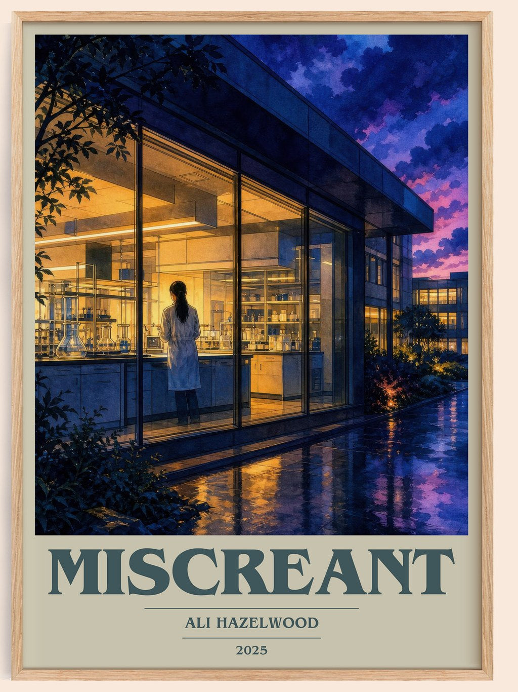 Miscreant book cover book poster by Ali Hazelwood – framed literary art print