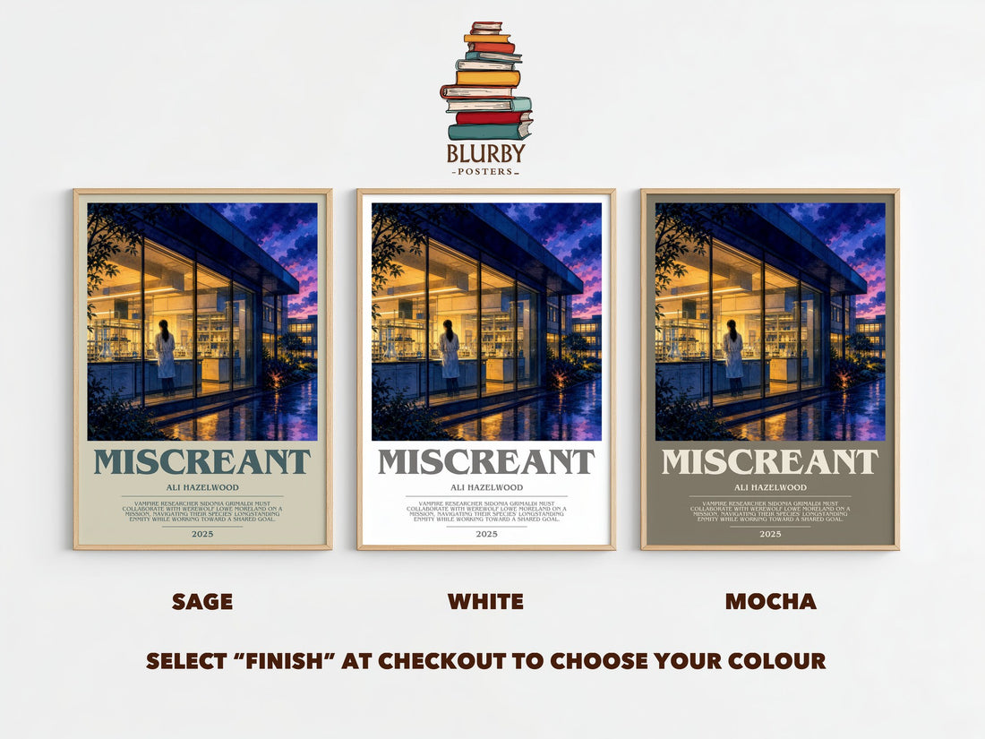 Miscreant bookish print framed by window – literary home decor