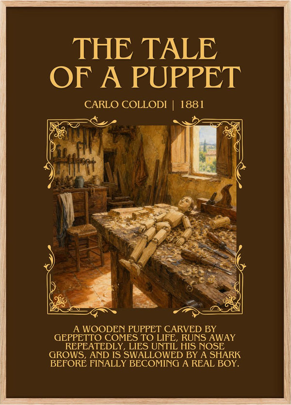 The Tale Of A Puppet Minimalist Book Poster by Carlo Collodi