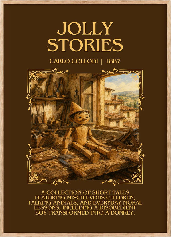 Jolly Stories Minimalist Book Poster by Carlo Collodi
