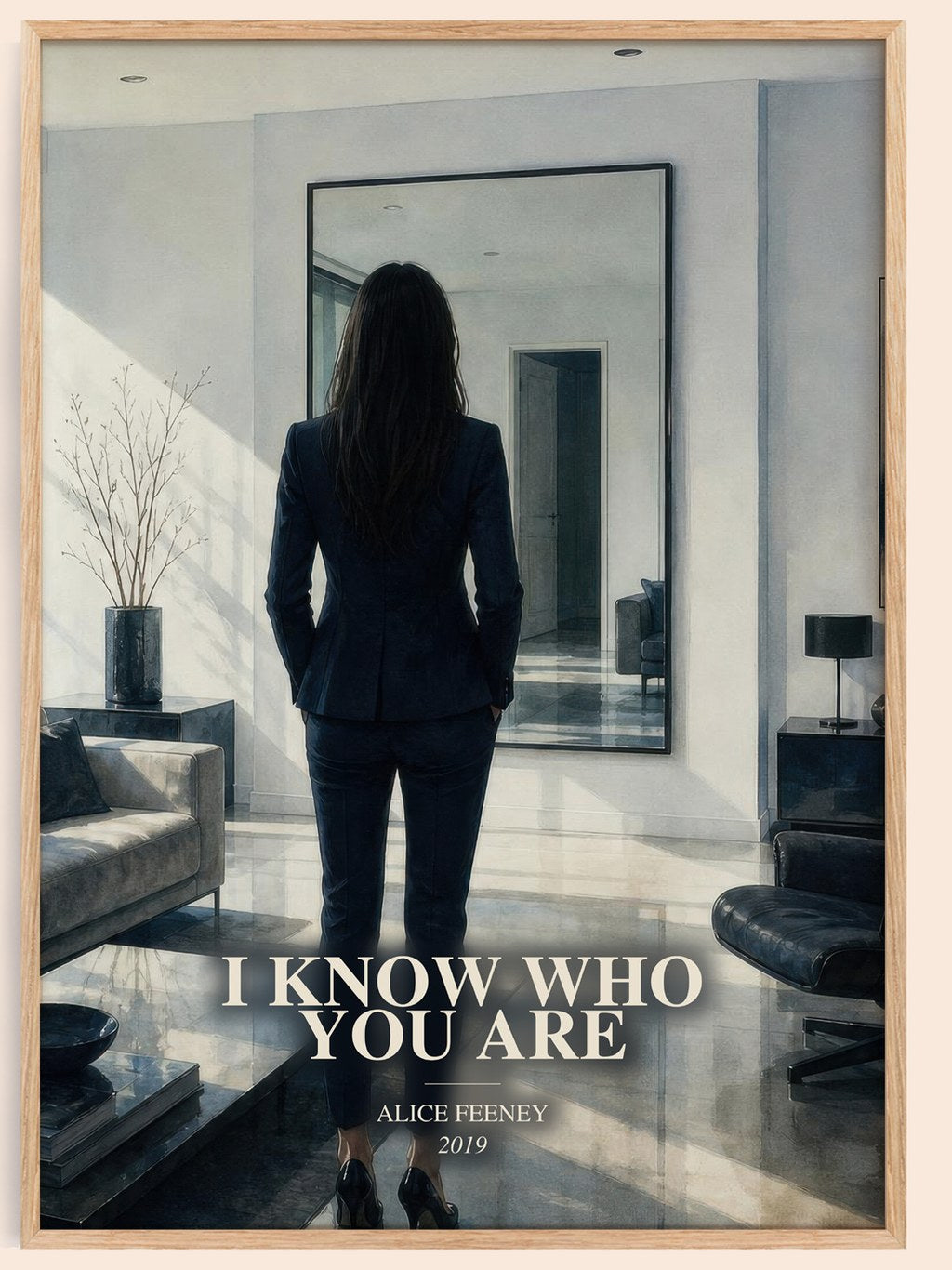 I Know Who You Are watercolour book poster by Alice Feeney – framed literary art print