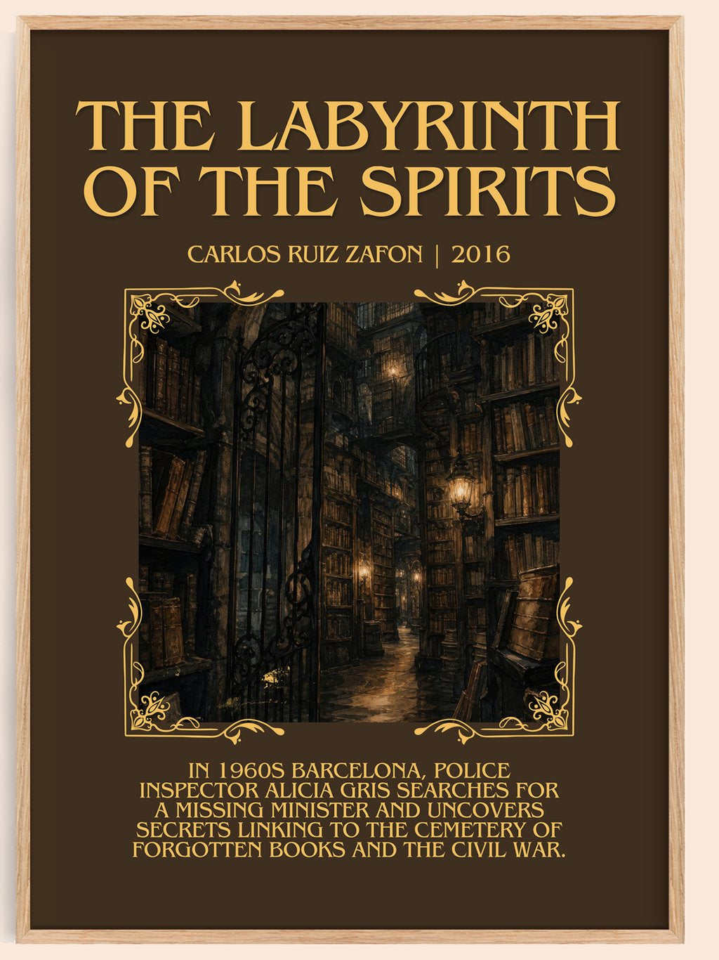 Labyrinth Of The Spirits Minimalist Book Poster by Carlos Ruiz Zafón – book poster