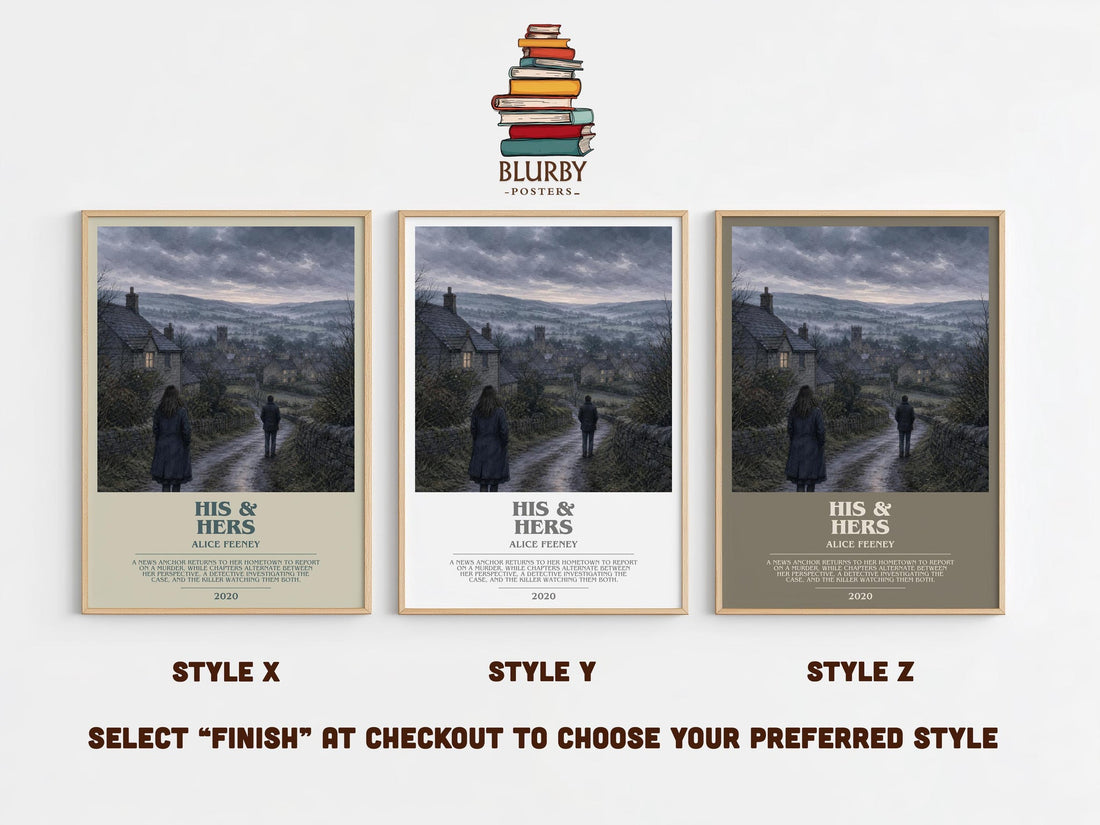 His & Hers Bookish Wall Art by Alice Feeney (mockup)