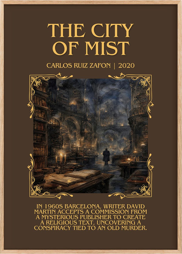The City Of Mist Minimalist Book Poster by Carlos Ruiz Zafón