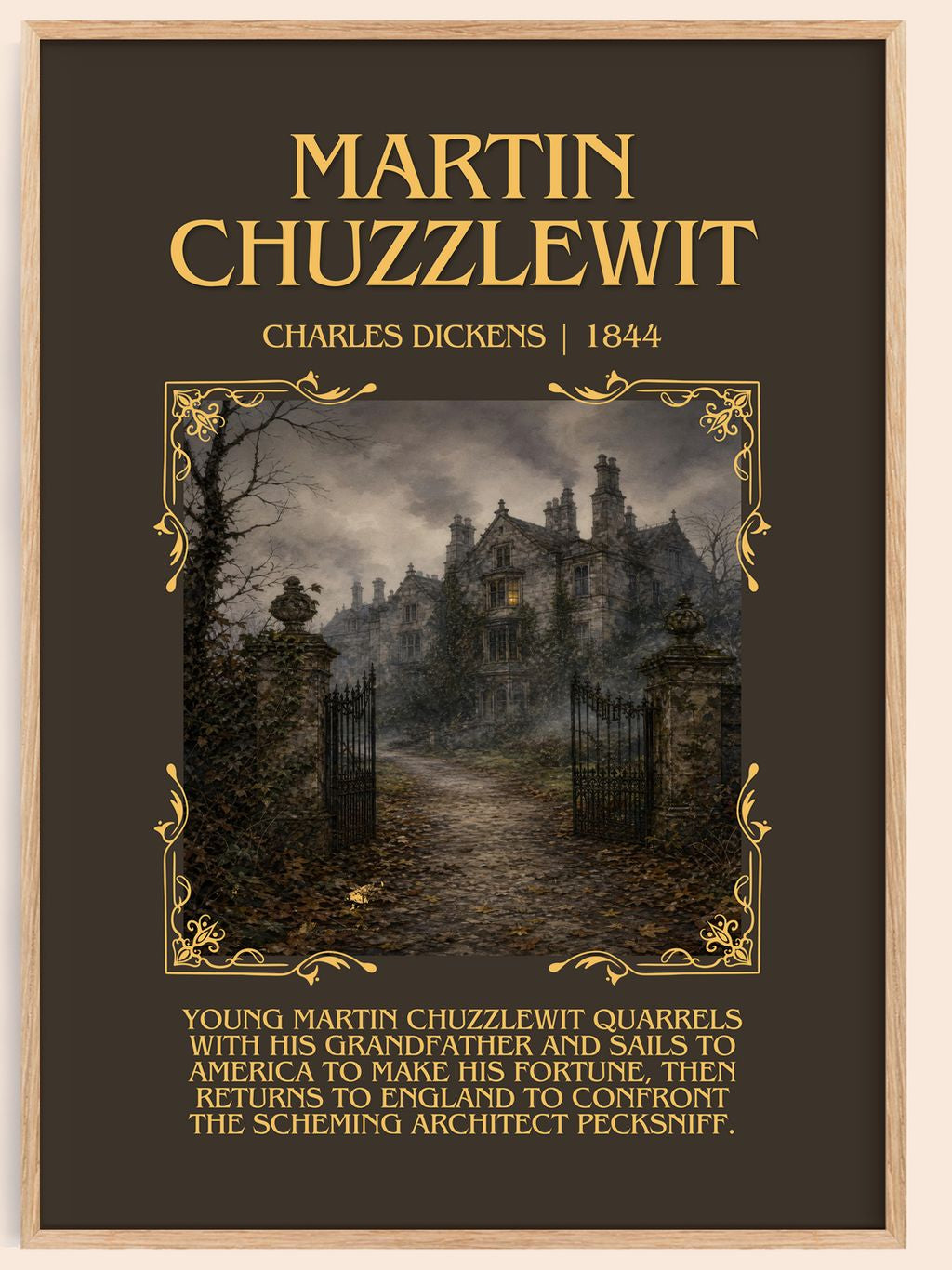 Martin Chuzzlewit Minimalist Book Poster by Charles Dickens – book poster