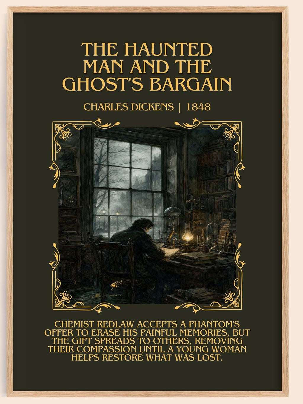 Haunted Man And The Ghost'S Bargain Minimalist Book Poster – book poster