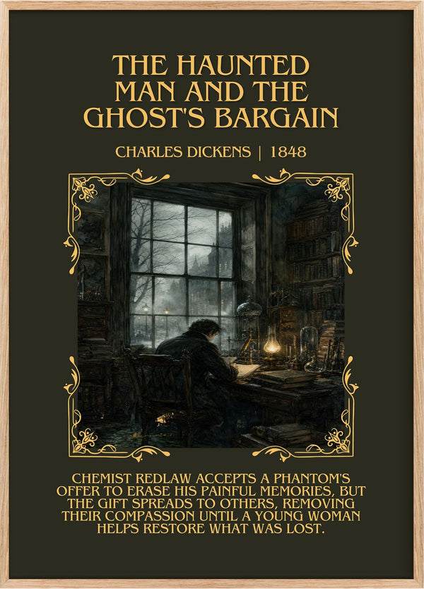 Haunted Man And The Ghost's Bargain Minimalist Book Poster by Charles Dickens