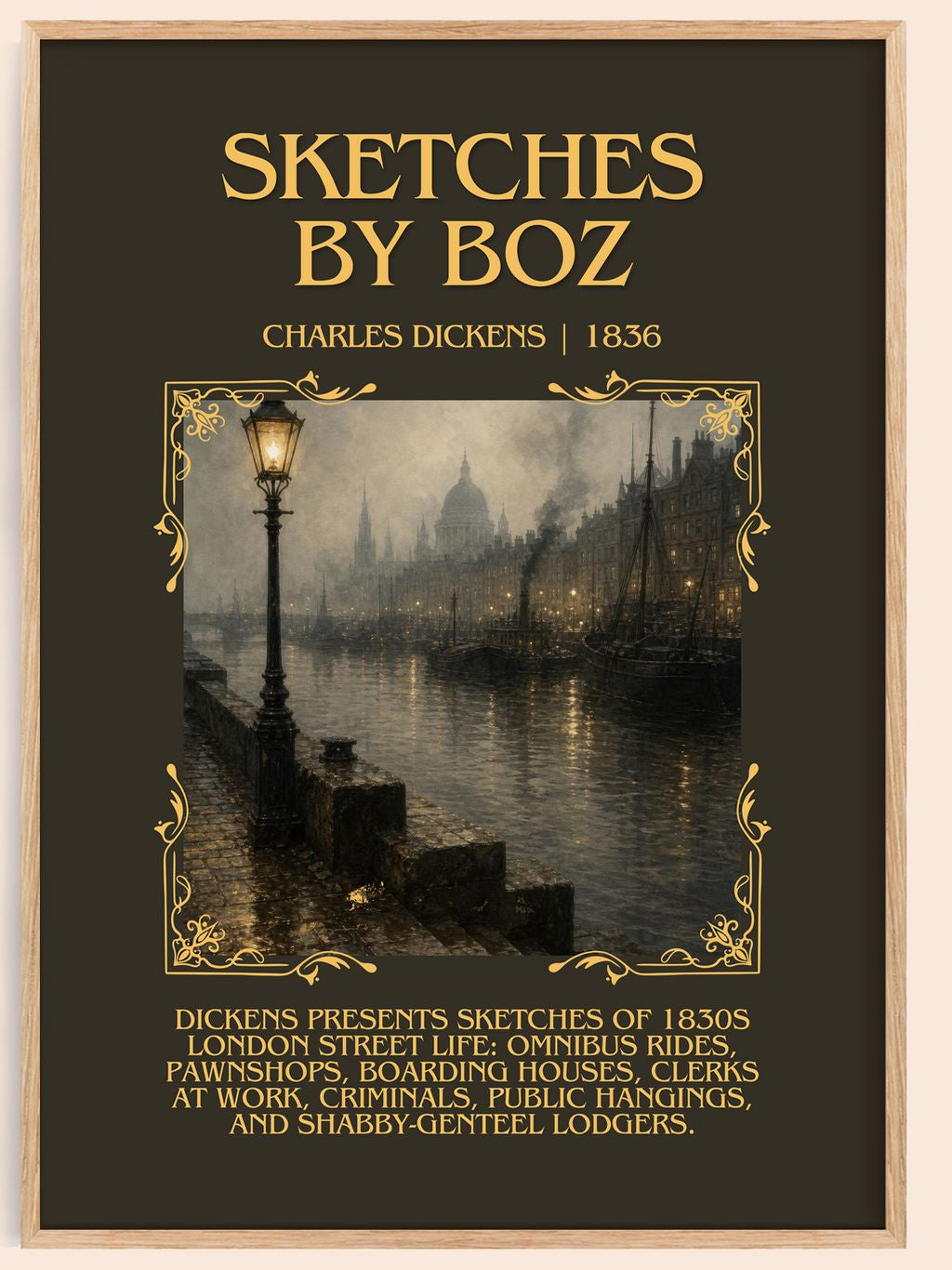 Sketches By Boz Minimalist Book Poster by Charles Dickens – book poster