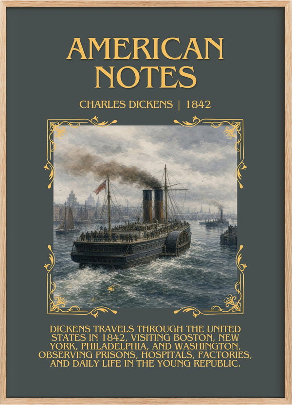 American Notes Minimalist Book Poster by Charles Dickens