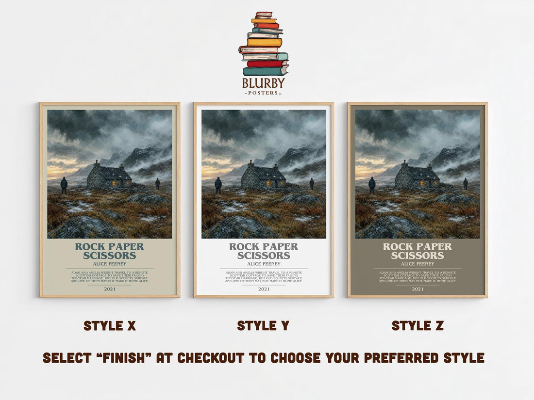 Rock Paper Scissors Bookish Wall Art by Alice Feeney (mockup)