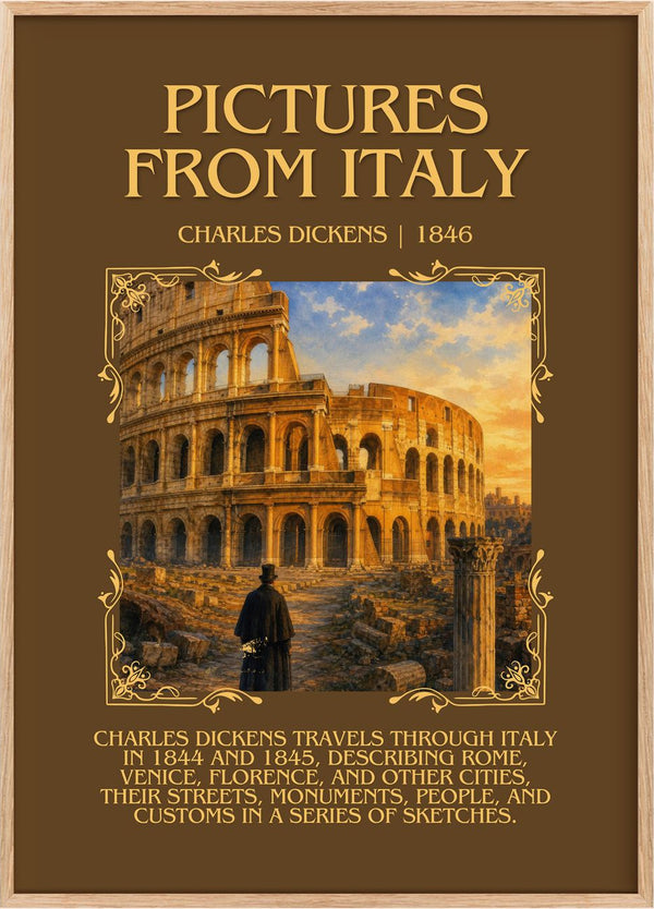 Pictures From Italy Minimalist Book Poster by Charles Dickens