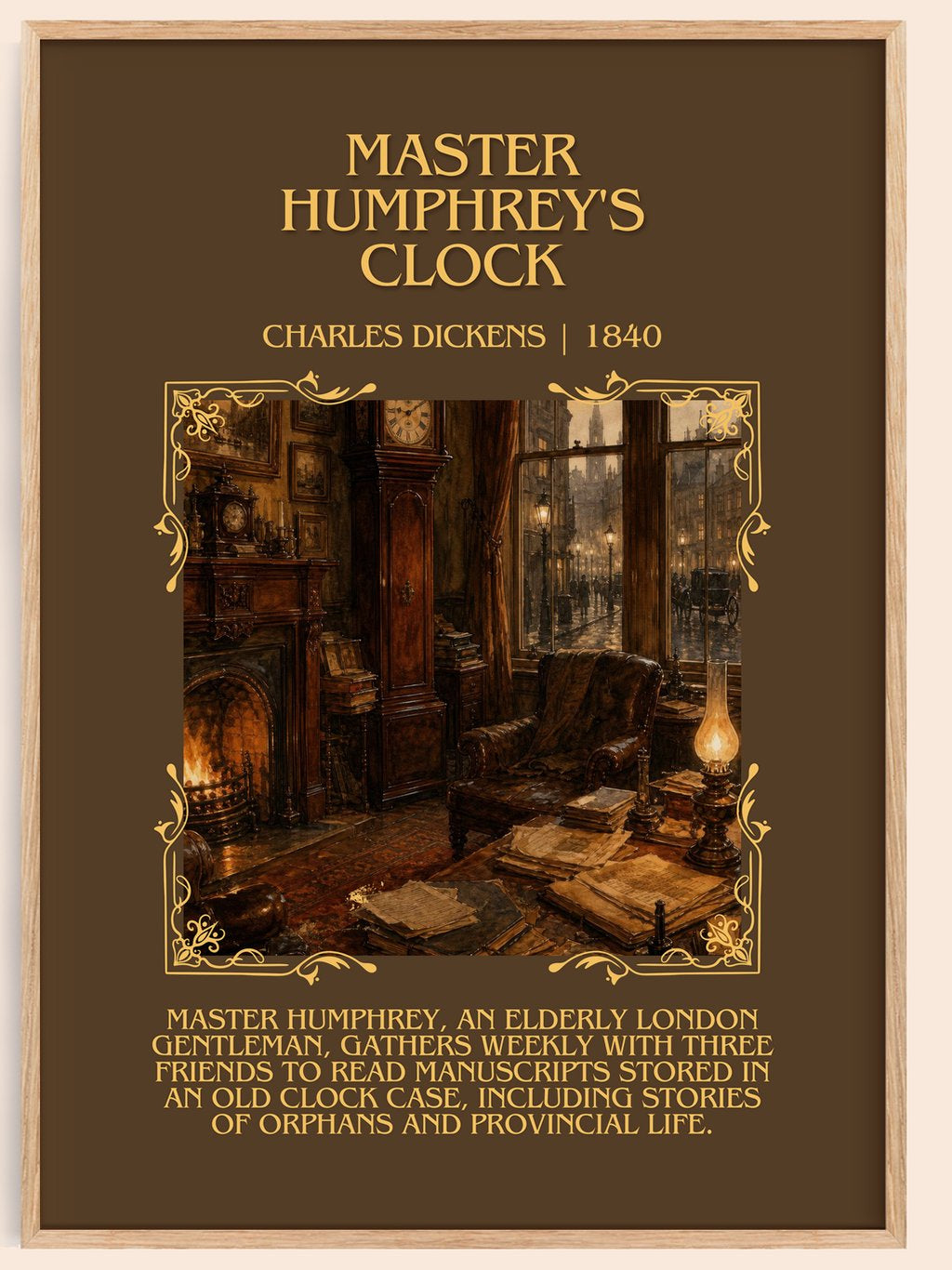 Master Humphrey'S Clock Minimalist Book Poster by Charles Dickens – book poster