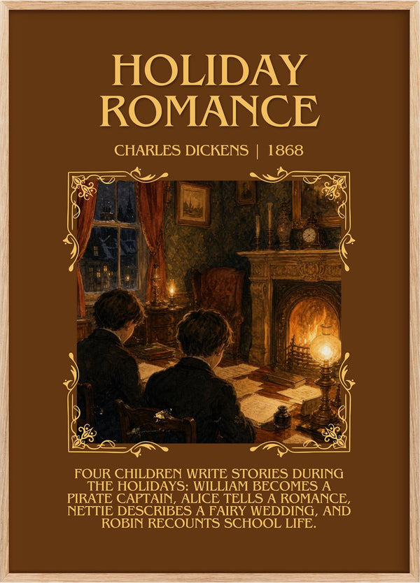 Holiday Romance Minimalist Book Poster by Charles Dickens