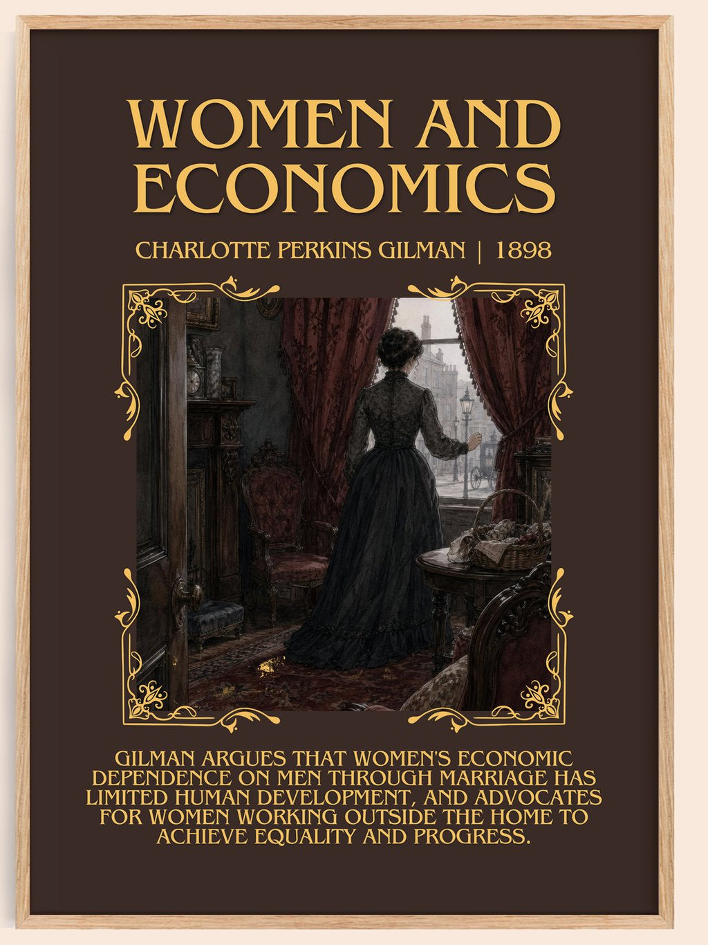 Women And Economics Minimalist Book Poster by Charlotte Perkins Gilman – book poster