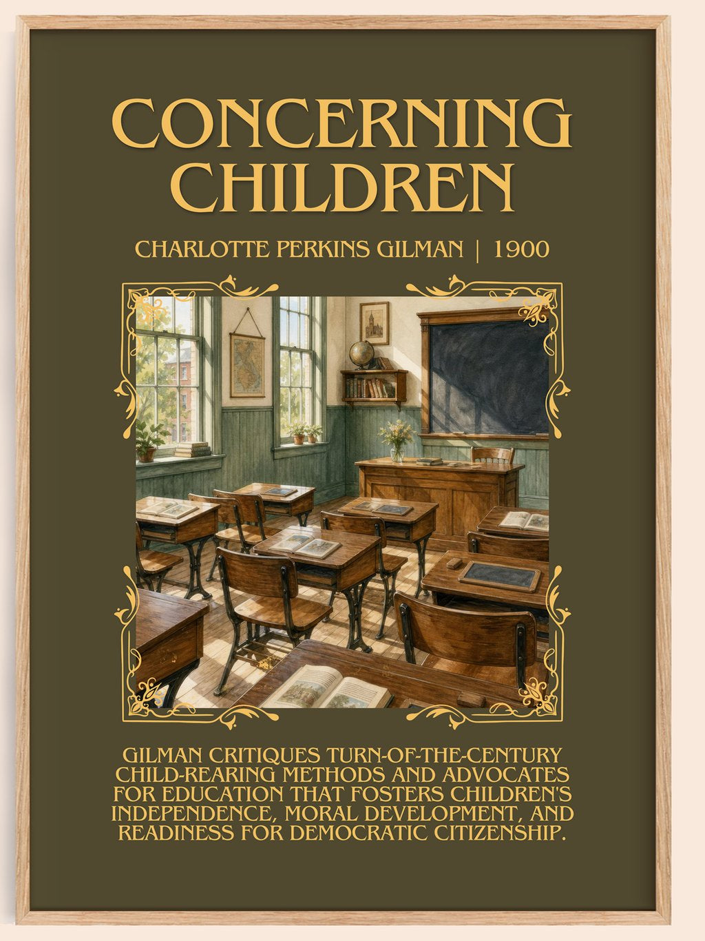 Concerning Children Minimalist Book Poster by Charlotte Perkins Gilman – book poster
