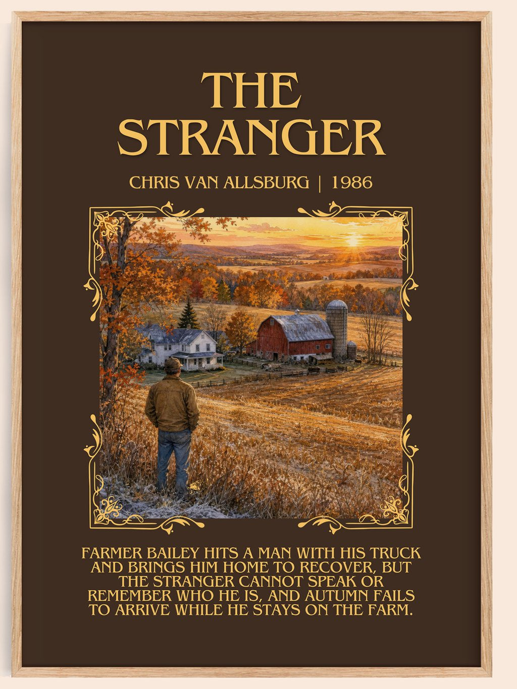 The Stranger Minimalist Book Poster by Chris Van Allsburg – book poster