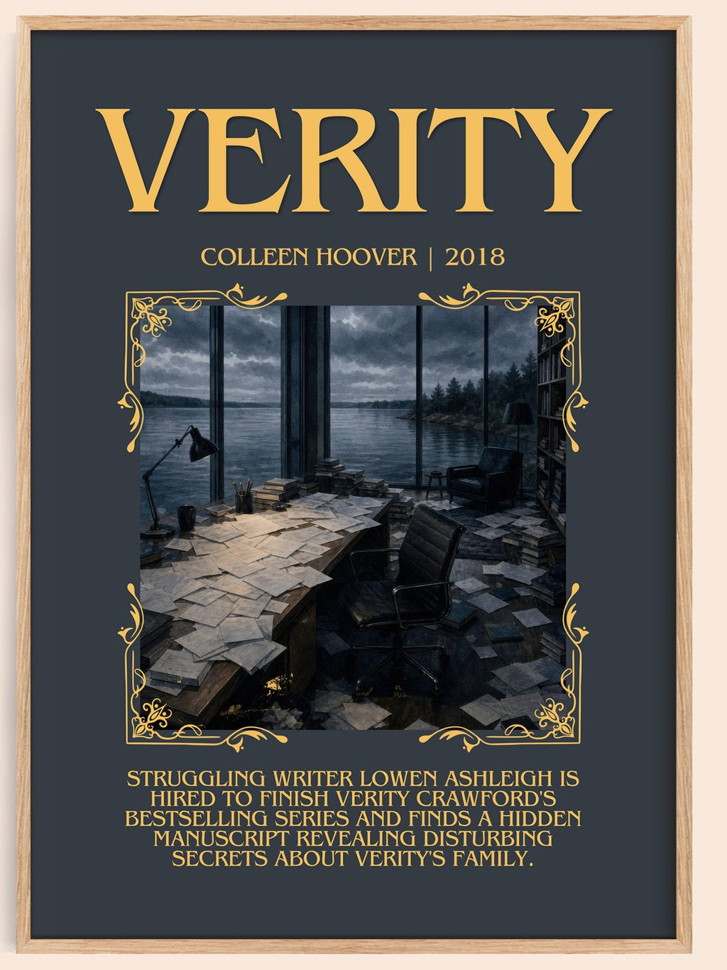 Verity Minimalist Book Poster by Colleen Hoover – book poster