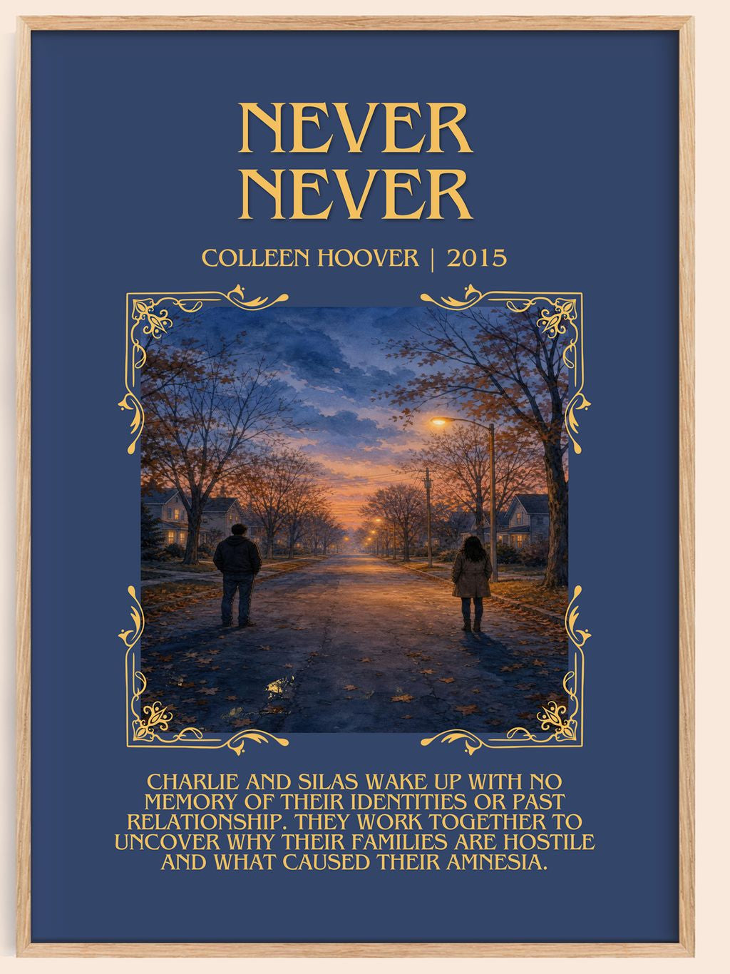Never Never Minimalist Book Poster by Colleen Hoover – book poster