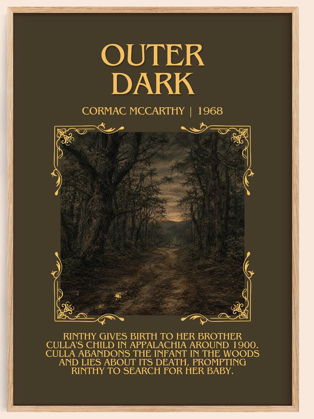 Outer Dark Minimalist Book Poster by Cormac Mccarthy – book poster