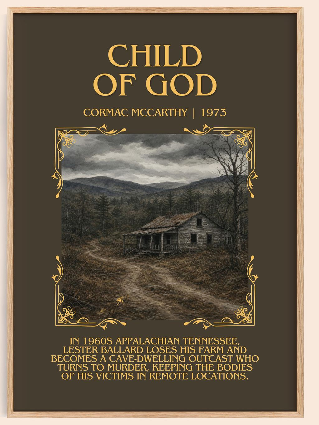 Child Of God Minimalist Book Poster by Cormac Mccarthy – book poster
