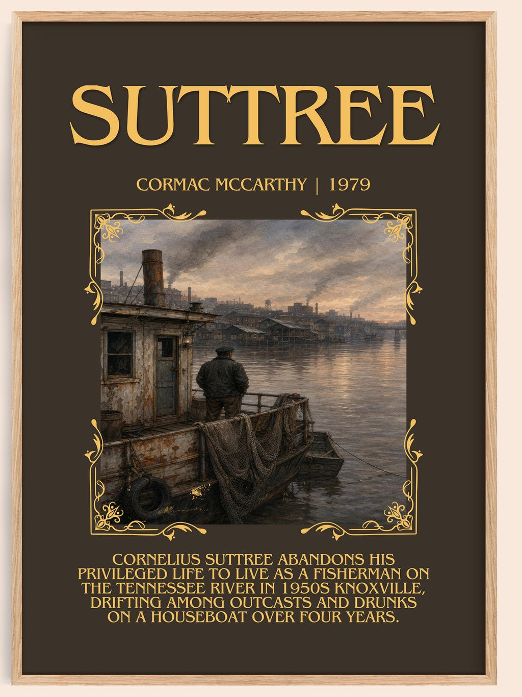 Suttree Minimalist Book Poster by Cormac Mccarthy – book poster