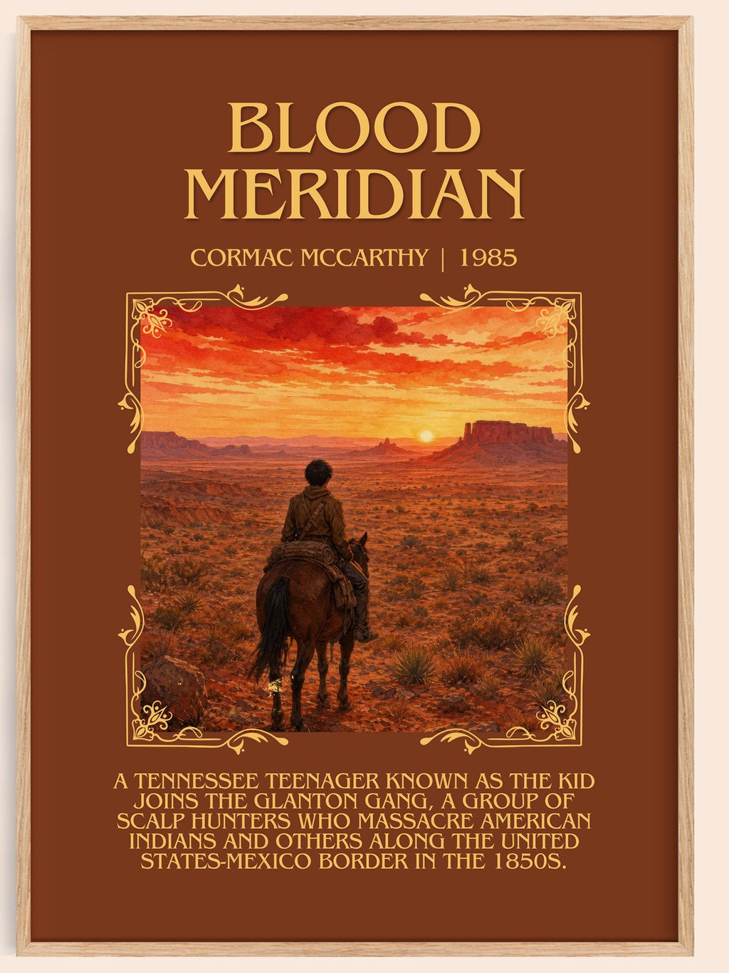 Blood Meridian Minimalist Book Poster by Cormac Mccarthy – book poster