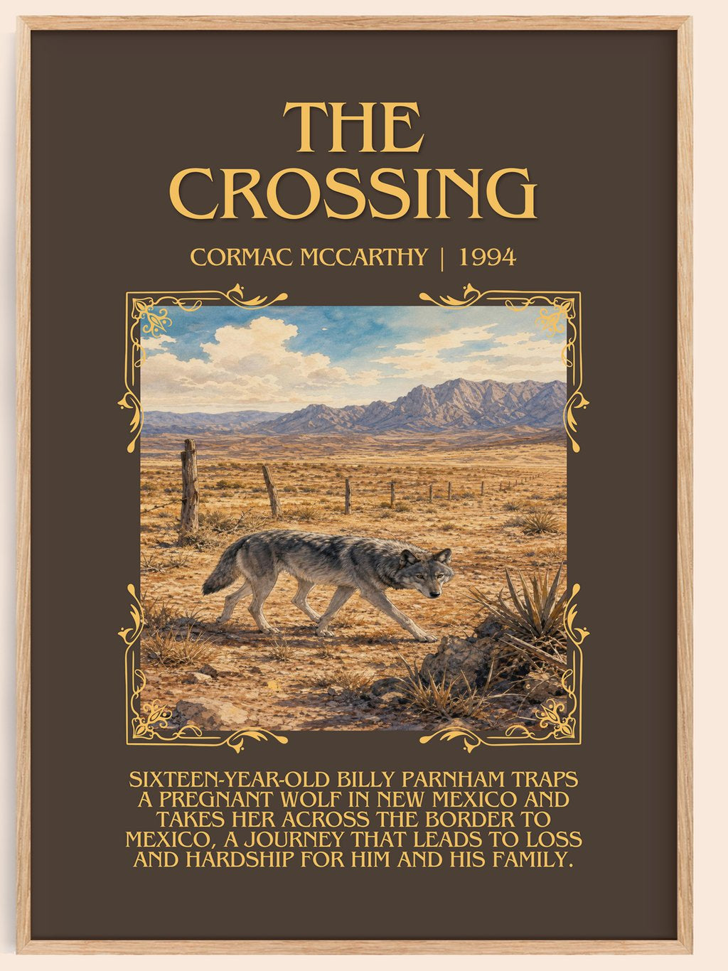 The Crossing Minimalist Book Poster by Cormac Mccarthy – book poster