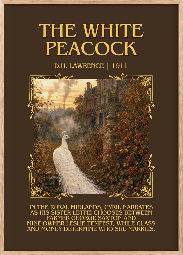 The White Peacock Minimalist Book Poster by D.H. Lawrence