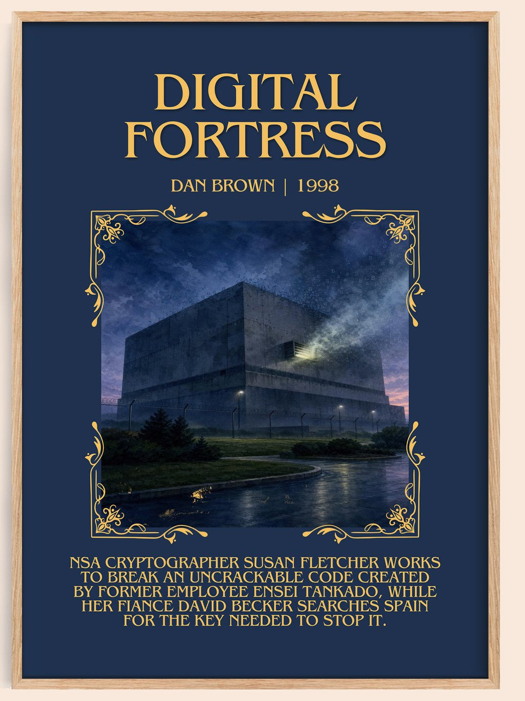 Digital Fortress Minimalist Book Poster by Dan Brown – book poster
