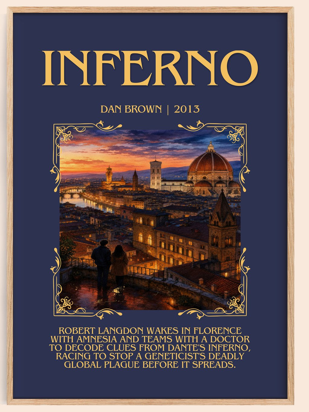 Inferno Minimalist Book Poster by Dan Brown – book poster