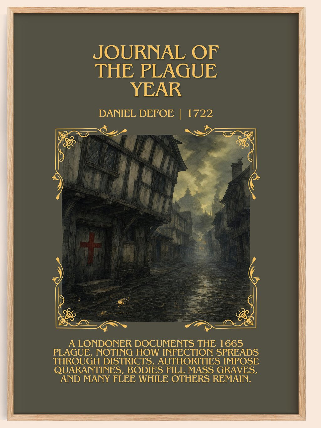 Journal Of The Plague Year Minimalist Book Poster by Daniel Defoe – book poster