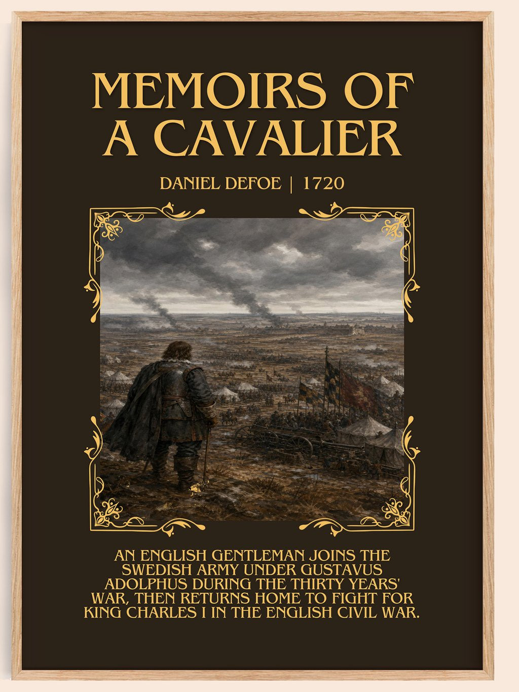 Memoirs Of A Cavalier Minimalist Book Poster by Daniel Defoe – book poster