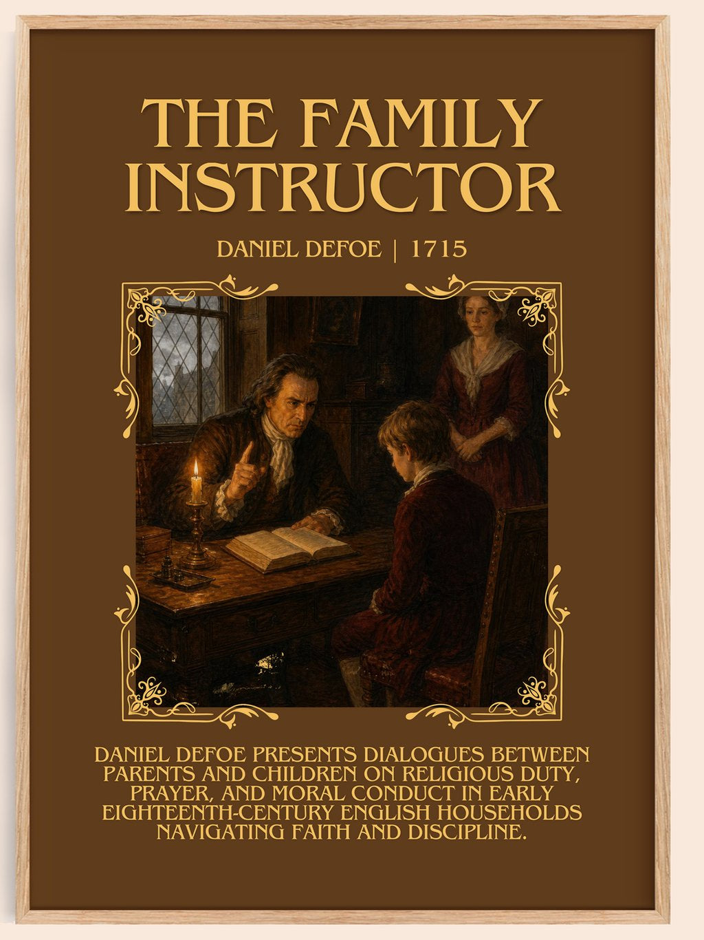 The Family Instructor Minimalist Book Poster by Daniel Defoe – book poster