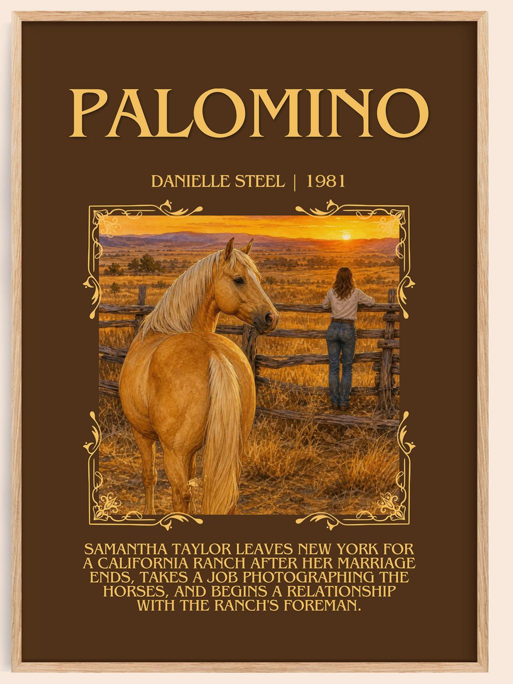 Palomino Minimalist Book Poster by Danielle Steel – book poster