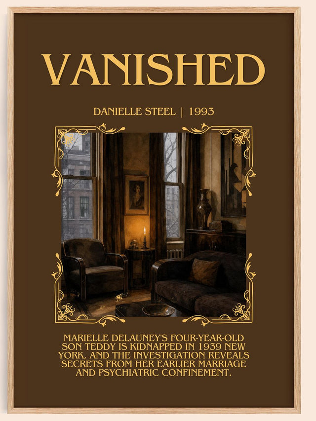 Vanished Minimalist Book Poster by Danielle Steel