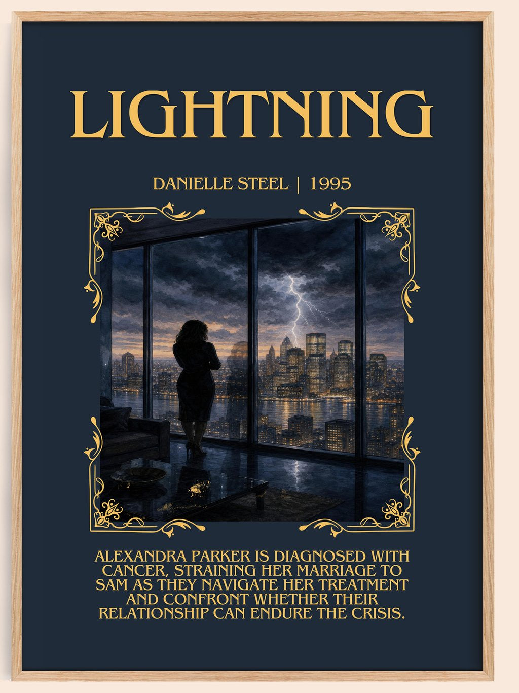 Lightning Minimalist Book Poster by Danielle Steel – book poster