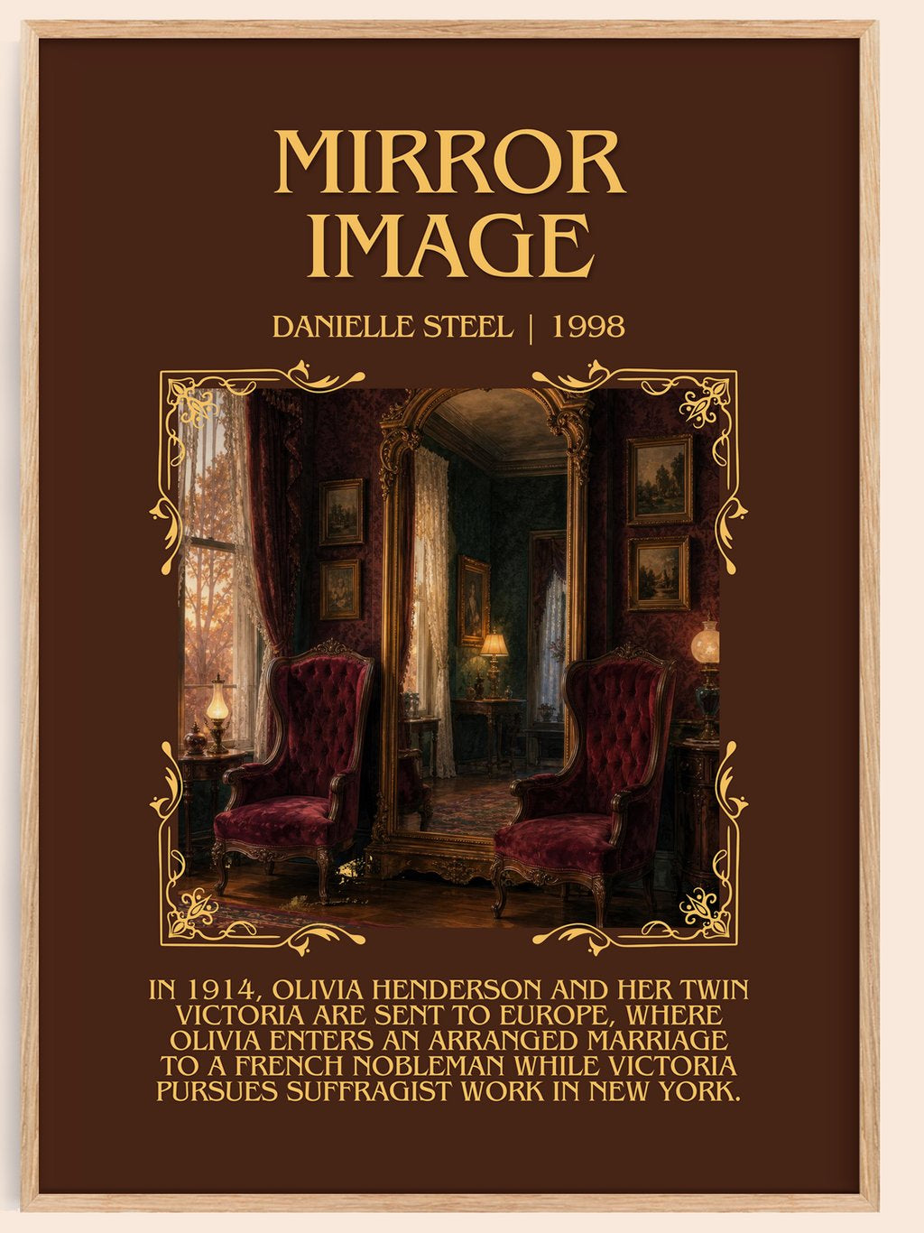 Mirror Image Minimalist Book Poster by Danielle Steel – book poster
