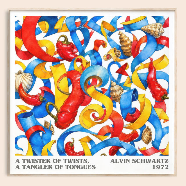 Twister Of Twists, A Tangler Of Tongues Literary Art Print – A.