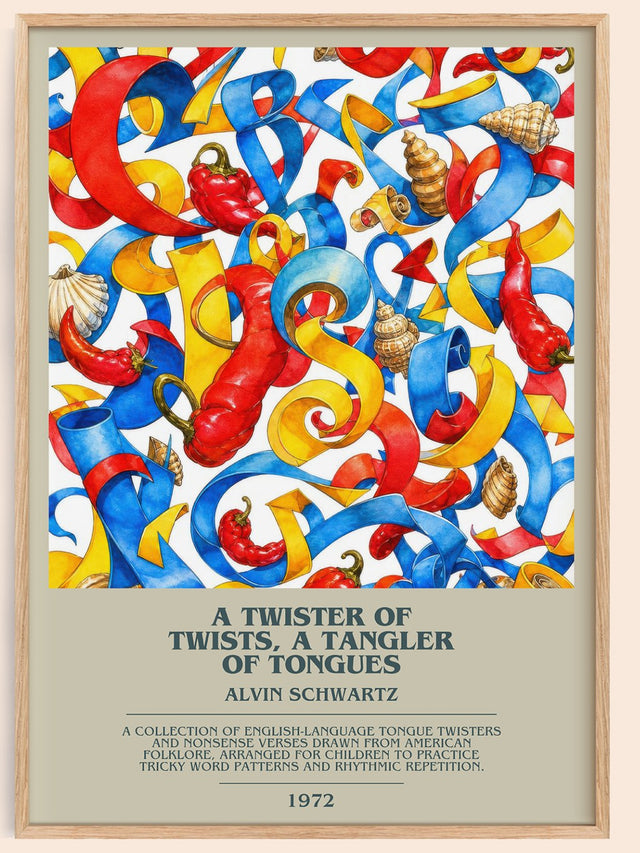Twister Of Twists, A Tangler Of Tongues Bookish Wall Art – A. Schwartz