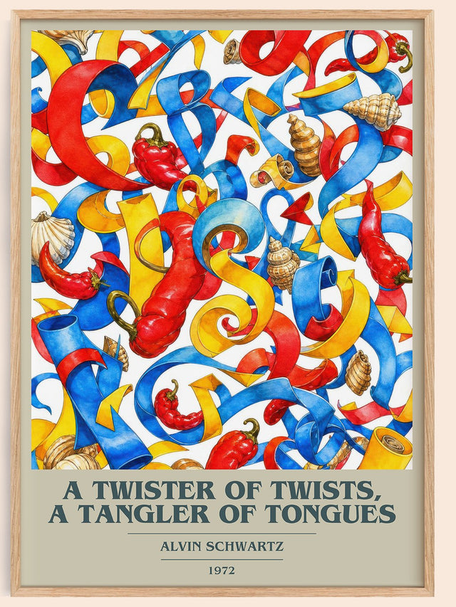 Twister Of Twists, A Tangler Of Tongues Book Cover Poster – A.
