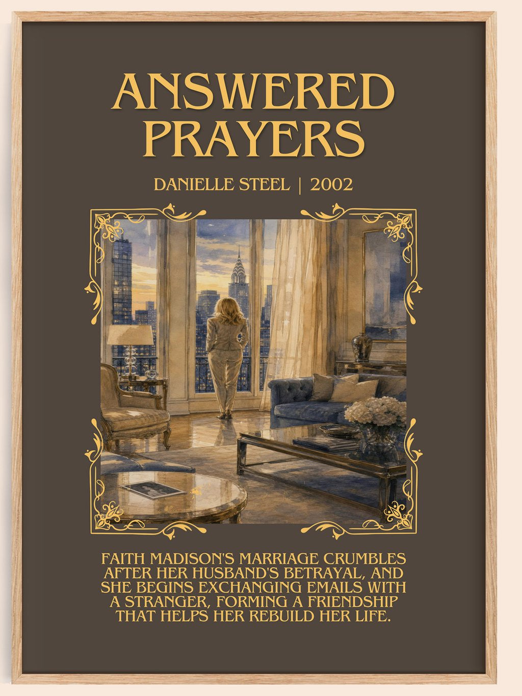 Answered Prayers Minimalist Book Poster by Danielle Steel – book poster