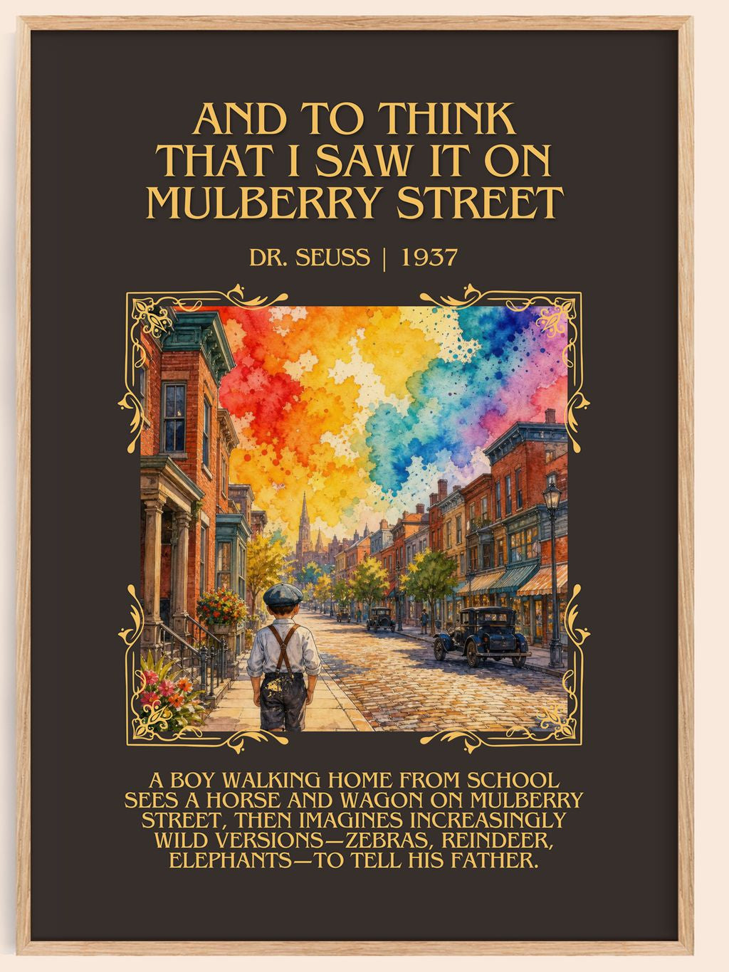 And To Think That I Saw It On Mulberry Street Minimalist Book Poster – book poster