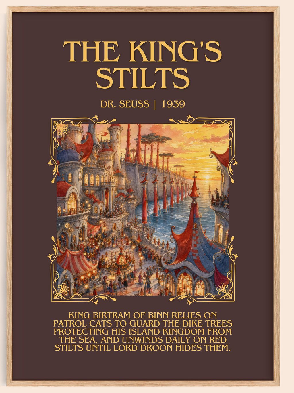The King'S Stilts Minimalist Book Poster by Dr. Seuss – book poster