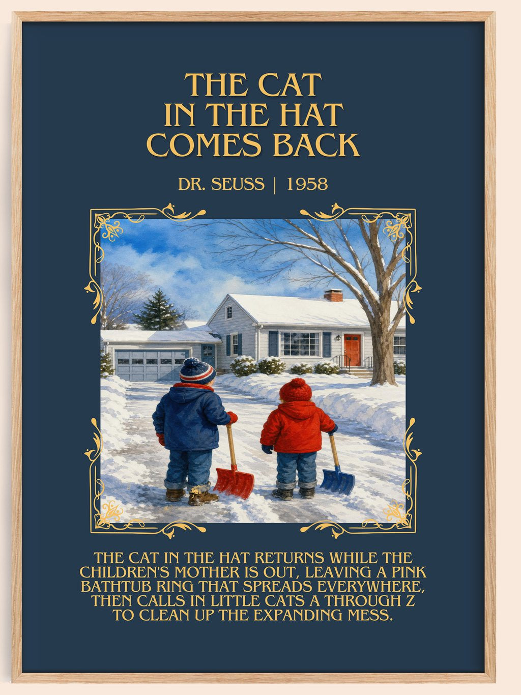 The Cat In The Hat Comes Back Minimalist Book Poster by Dr. Seuss – book poster