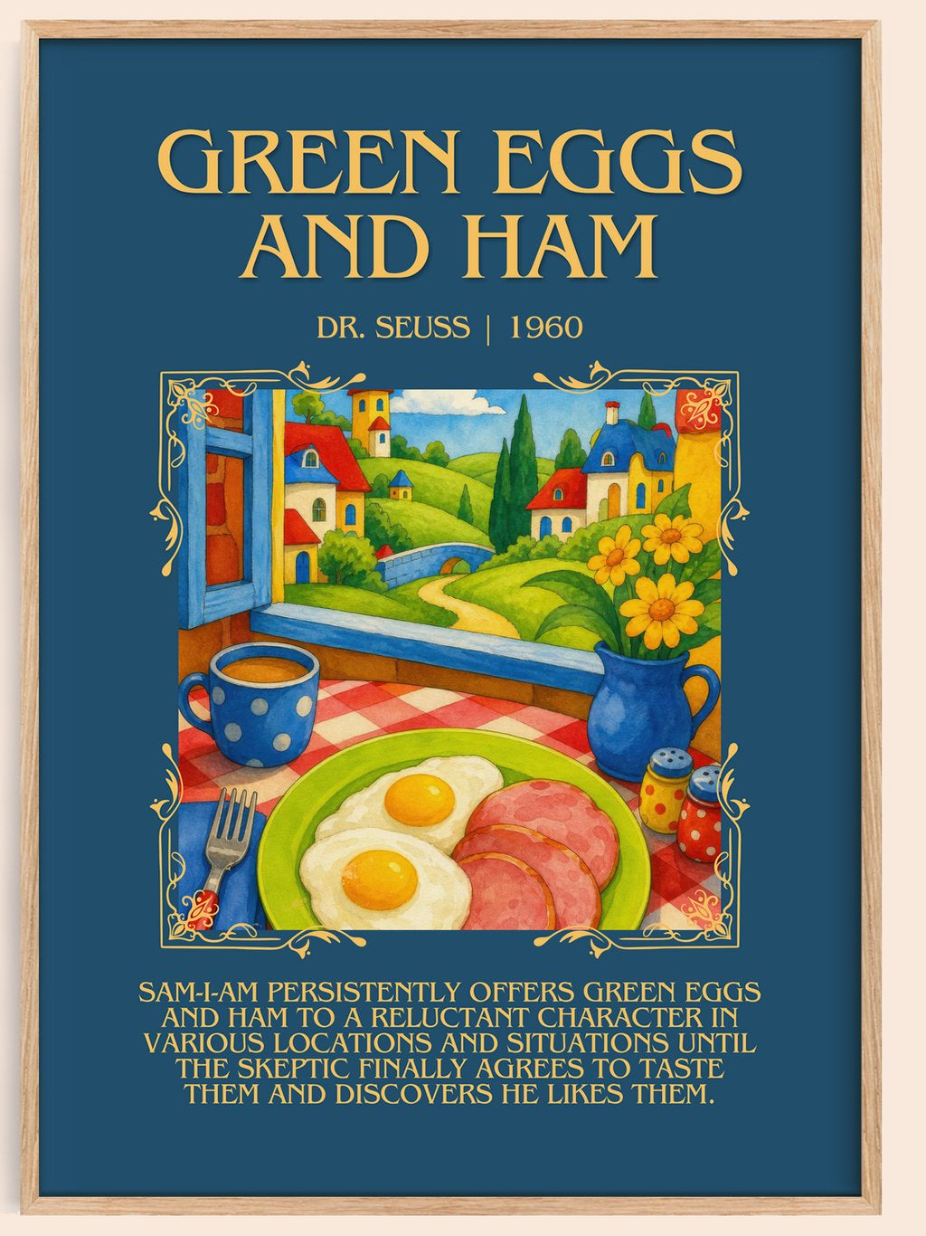 Green Eggs And Ham Minimalist Book Poster by Dr. Seuss – book poster