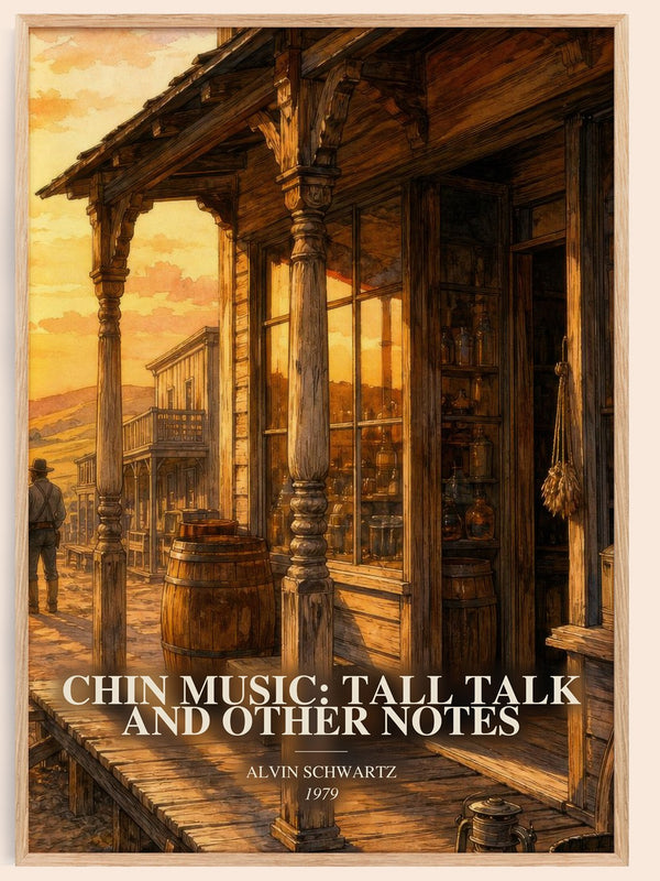 Chin Music: Tall Talk And Other Notes watercolour book poster by Alvin Schwartz – framed literary art print